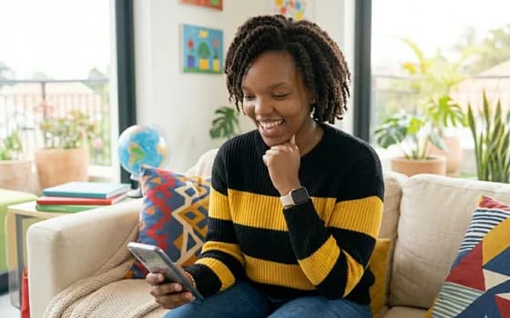 Woman learning about health from a tablet